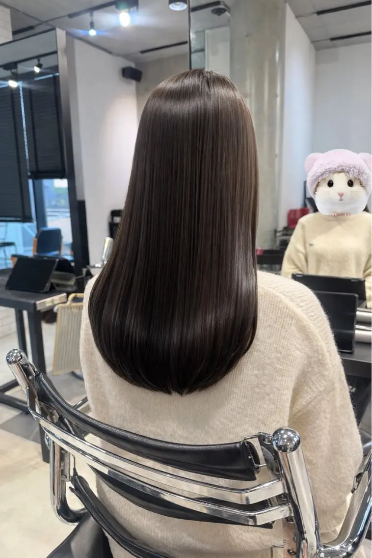 セミロング カラー パーマ ヘアアレンジ 透明感/オリーブ/ グレージュ/YUKAのヘアスタイル