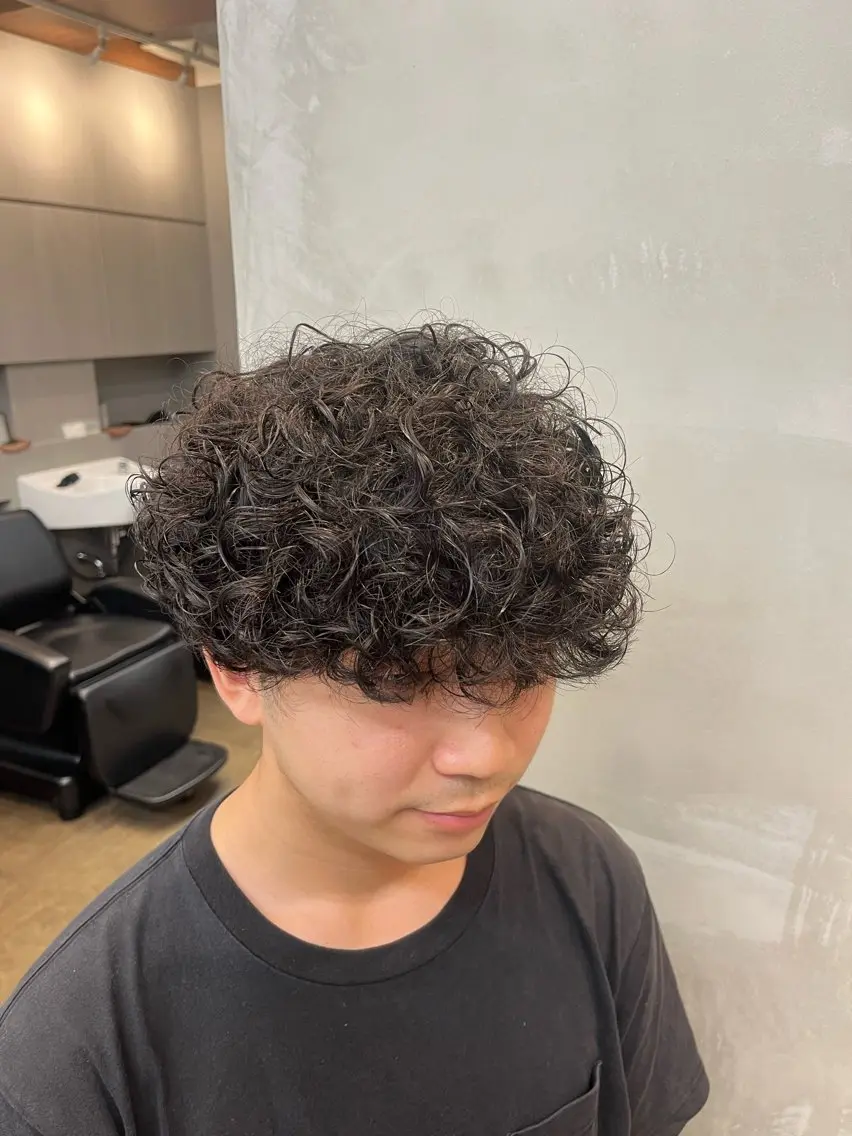 ショート カラー パーマ メンズ カット ヘアカラー パーマ 山下和輝/fifth メンズパーマのヘアスタイル