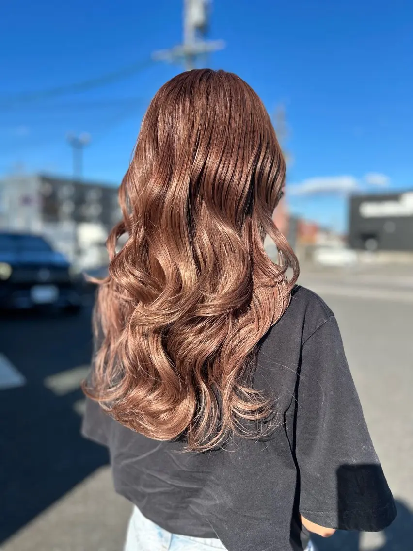 ロング カラー ベージュカラー ピンクカラー ピンクベージュ レイヤーカット カット ヘアカラー トリートメント Risae/ボブ /ショートカットのヘアスタイル
