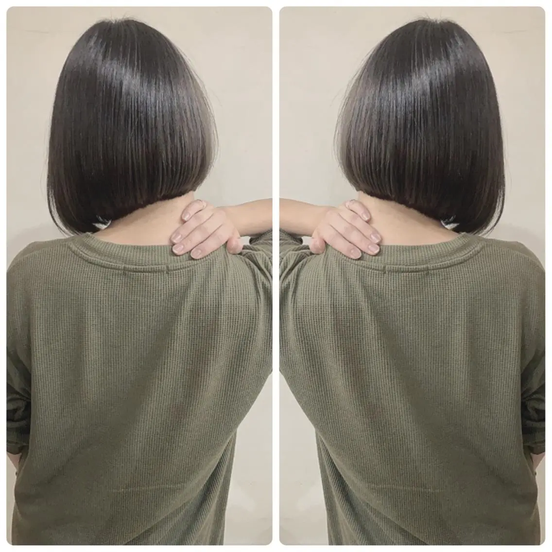 ショート カラー バレイヤージュ ベージュカラー グラデーションカラー ハイライトカラー オリーブカラー カット ヘアカラー 京都大人女性ショート 徒歩1分/秋山のヘアスタイル