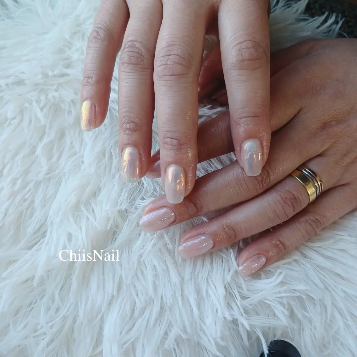 ネイル オーロラネイル 氷ネイル・うるうるネイル ChiisNail チィズネイルのネイルデザイン