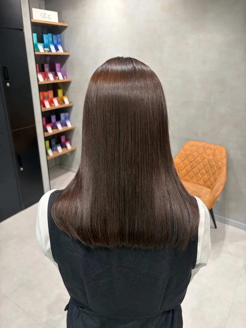 セミロング パーマ 髪質改善 縮毛矯正 縮毛矯正 ブリーチ✨/似合わせ カラー🎀/Yuzuのヘアスタイル
