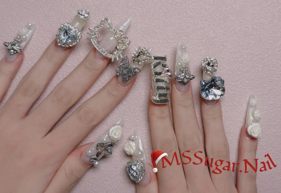 ネイル ハロウィン ロングネイル マグネットネイル スカルプネイル ネイルチップ MSSugar Nailのネイルデザイン