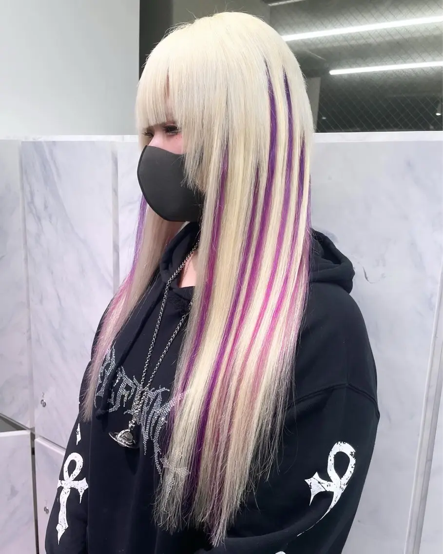ロング カラー ヘアアレンジ プルエクステ デザインカラー エクステ ヘアカラー エクステ 🎀プルエクステ みまひかる🎀のヘアスタイル