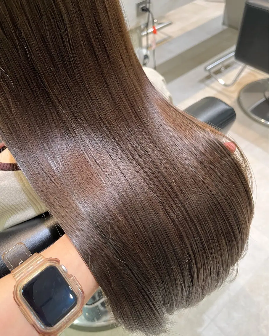 ロング カラー ベージュカラー トリートメント サソウ ユリエ🥥のヘアスタイル