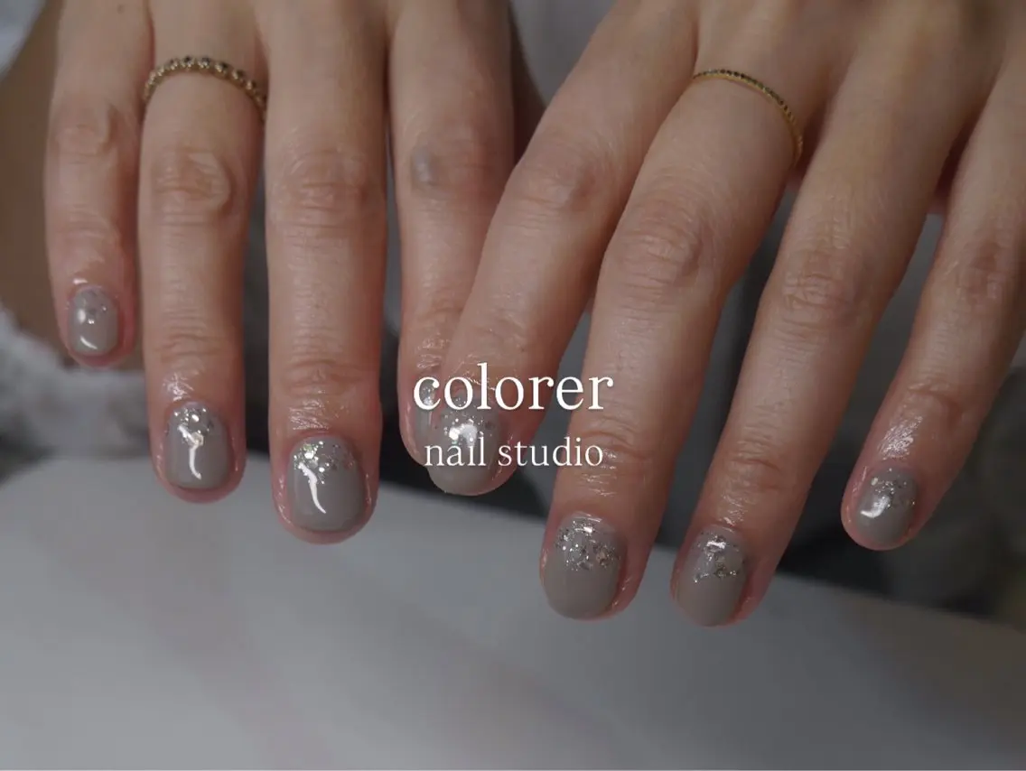 ネイル ラメ(グリッター) ハンドネイル 𐂃 colorer𐂃のネイルデザイン