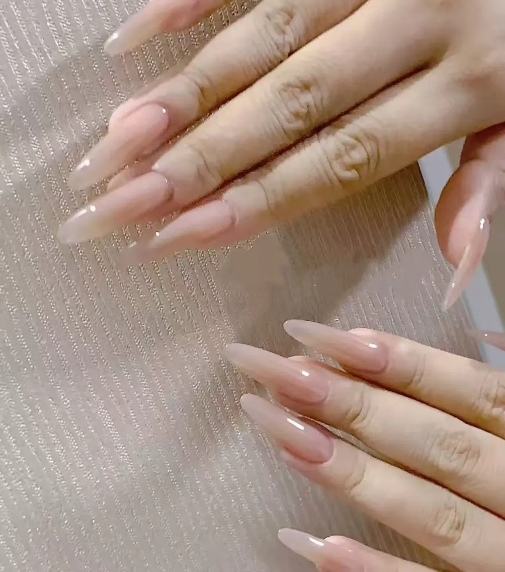 ネイル フラワーネイル フレンチネイル ジェルネイル ガラスフレンチ ハート ハンドネイル BabyYouMi nailのネイルデザイン