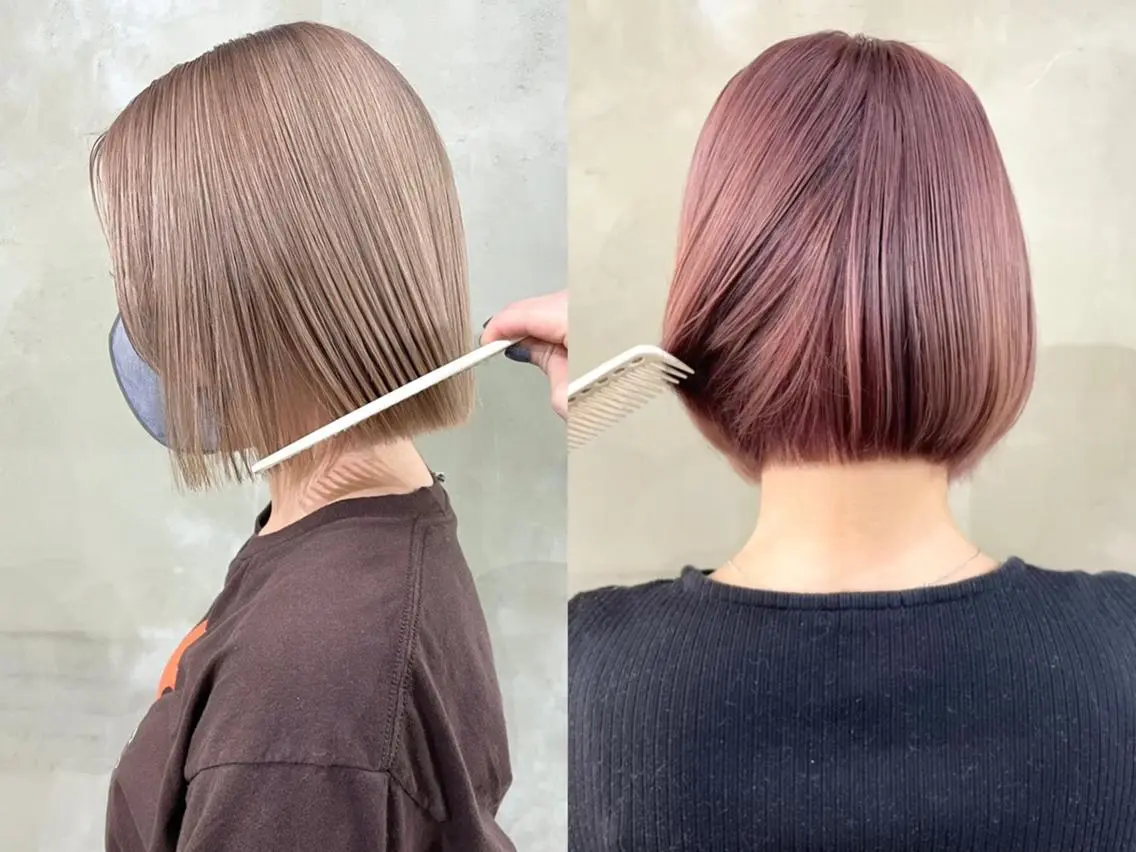 ショート ☘️レイヤー&ボブ× ハイトーン☘️初ボブのヘアスタイル