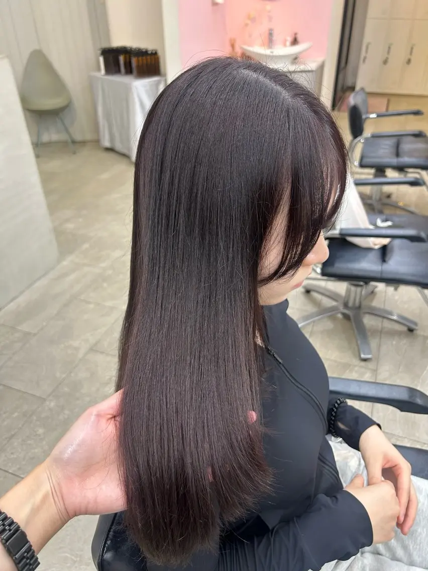 ロング カラー カット ヘアカラー トリートメント suehiro yunaのヘアスタイル