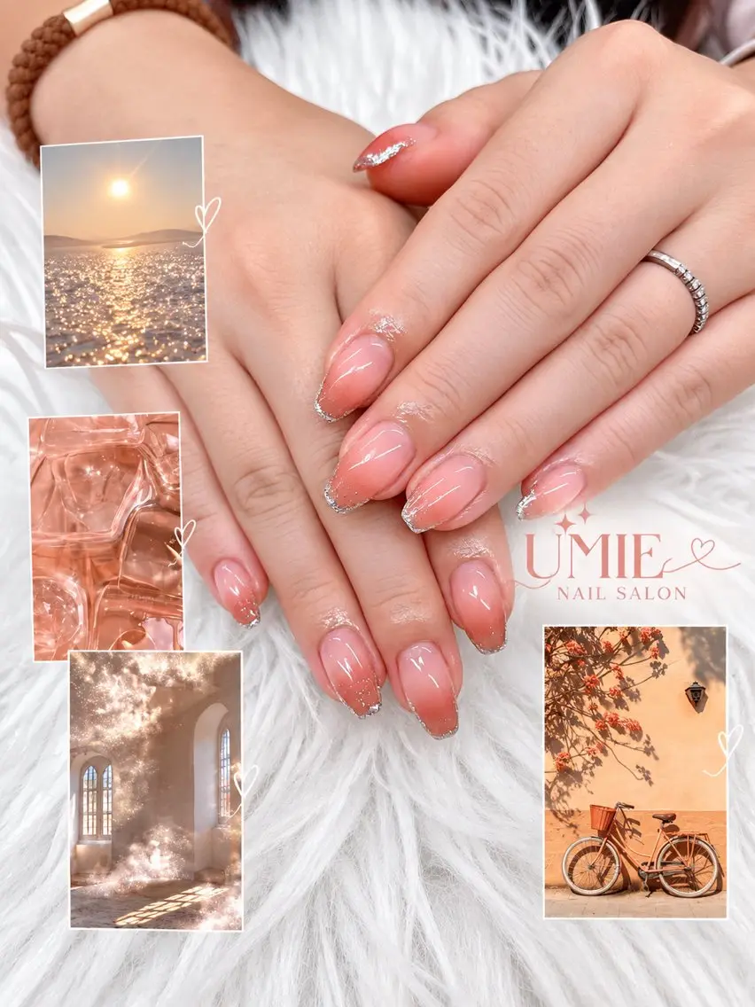 ネイル フットネイル フレンチネイル ジェルネイル ガラスフレンチ マグネットネイル ハンドネイル UMIE NAIL SALONのネイルデザイン