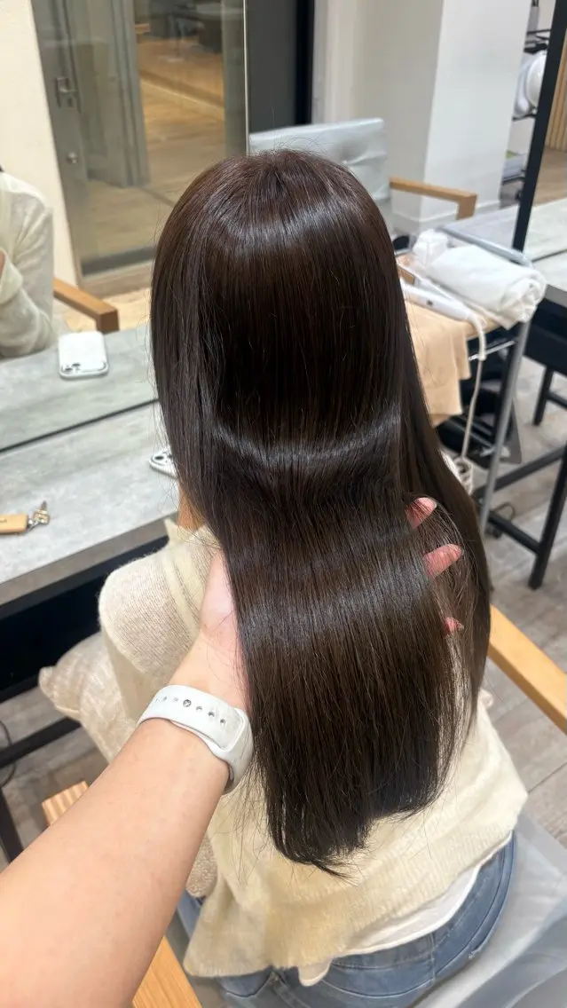 ロング ヘアカラー トリートメント 大木 唯月のヘアスタイル