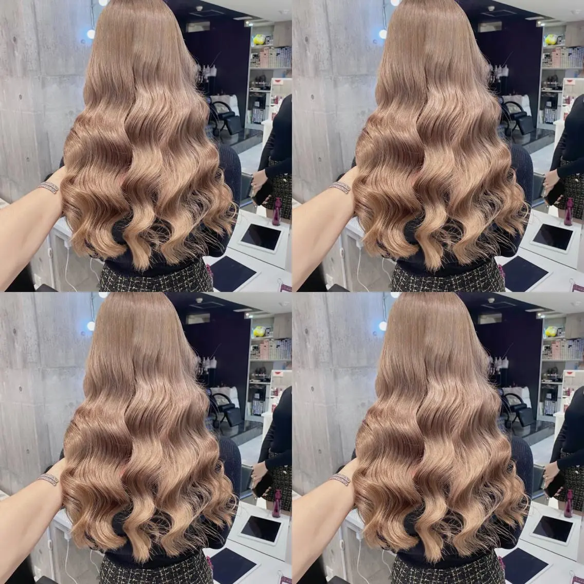 ロング カラー アッシュ ベージュカラー ブリーチ ダブルカラー グレージュ カット ヘアカラー トリートメント ハイトーン特化💍 chloe💍韓国のヘアスタイル