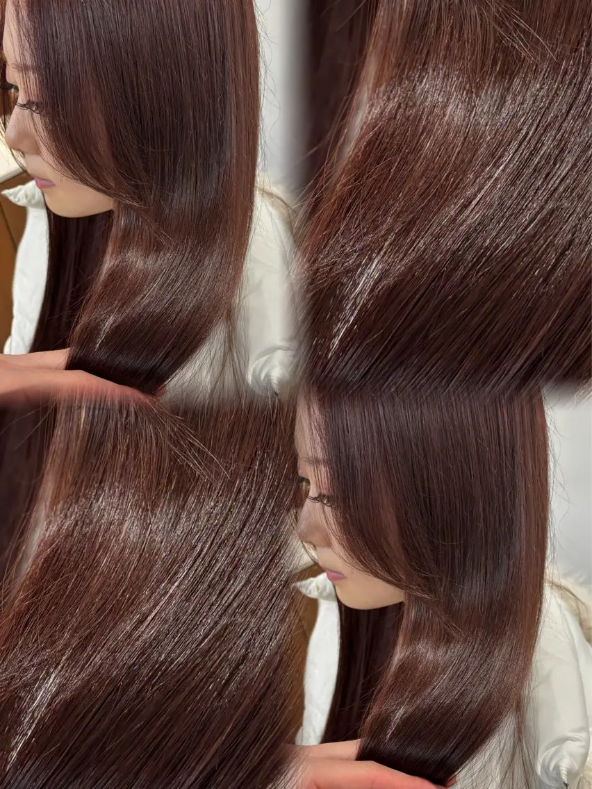 ロング カラー ブラウンカラー レッドカラー レッドブラウン カット ヘアカラー トリートメント うる艶カラー ✨🧸KOTAROのヘアスタイル