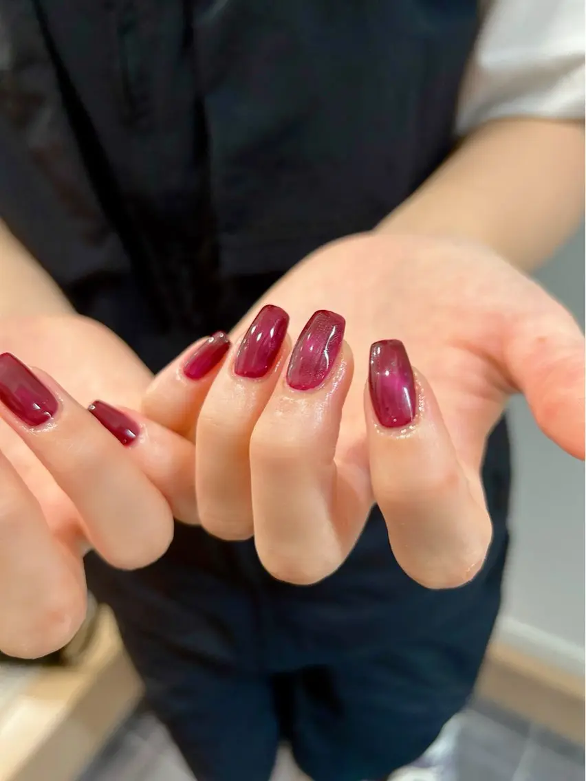 ネイル マグネットネイル ワンカラーネイル hali’a nailのネイルデザイン
