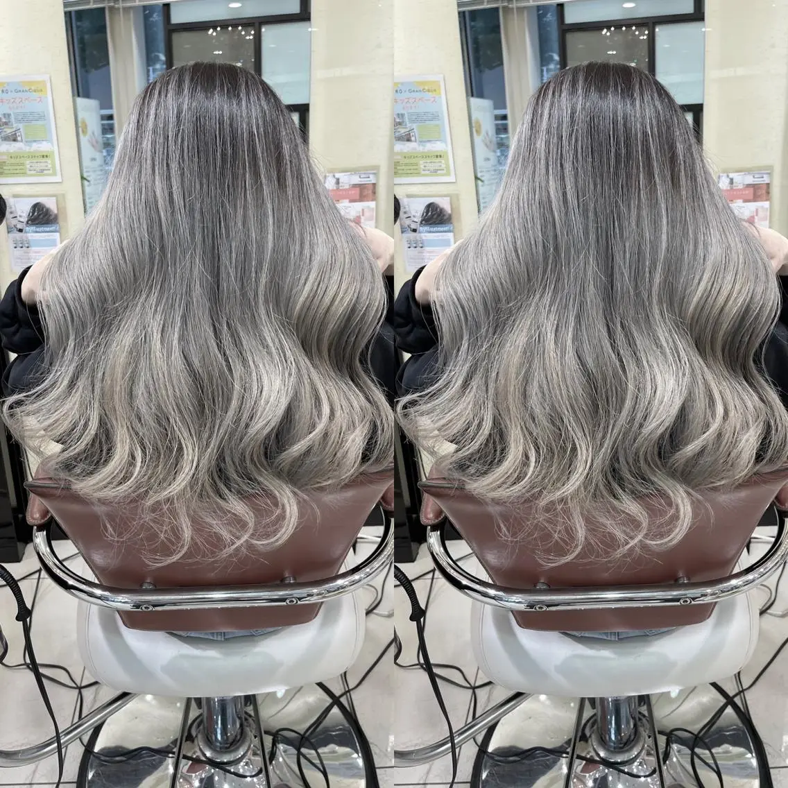 ロング ヘアカラー トリートメント Y Uのヘアスタイル