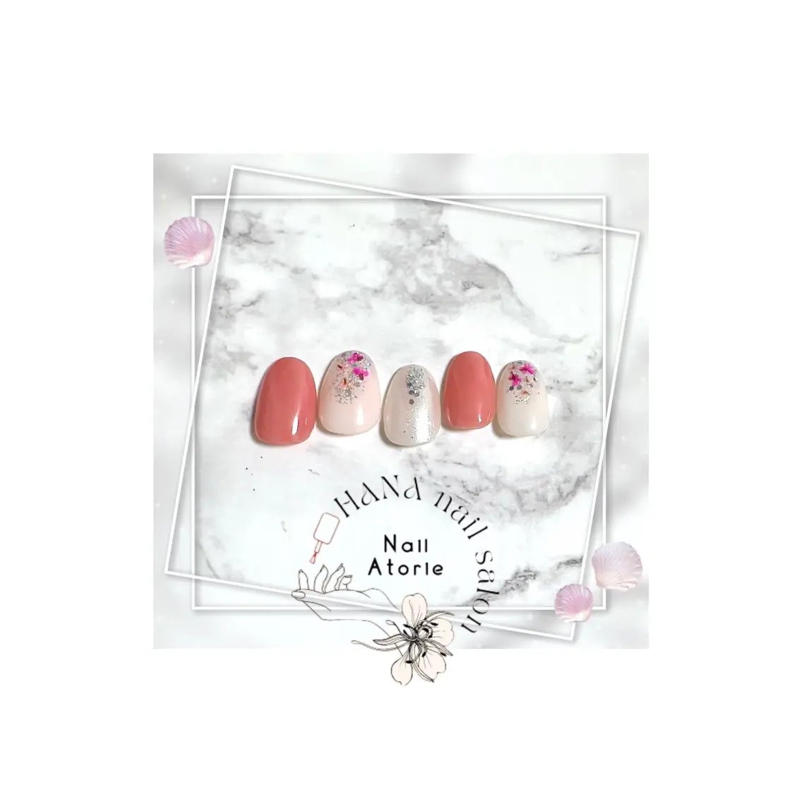 ネイル フラワーネイル シンプルネイル 春ネイル ハンドネイル HaNA 　nail salonのネイルデザイン