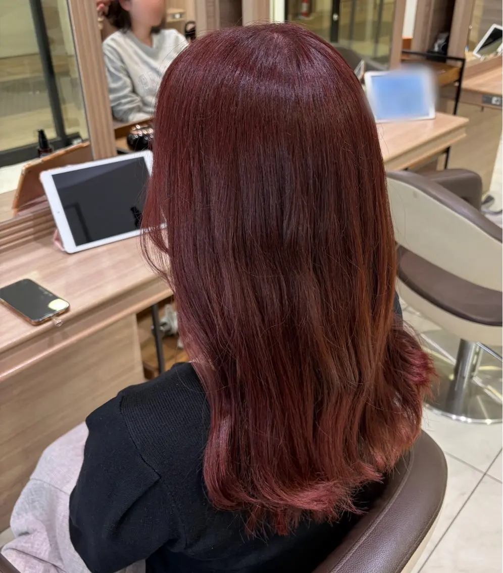カラー 結菜🎀 暖色系カラー❤️💍のヘアスタイル
