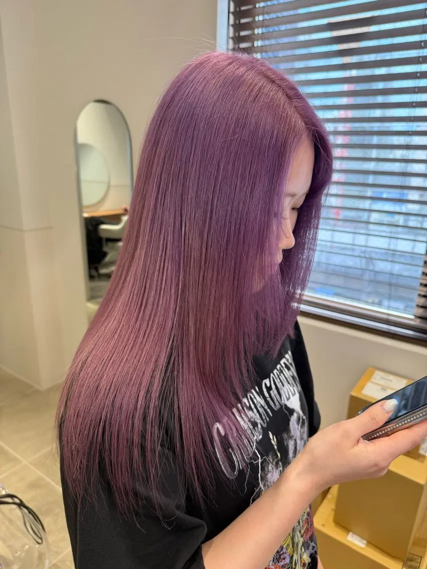 ロング カラー ラベンダーカラー ラベンダーピンク ピンクカラー トリートメント ヘアカラー トリートメント オタク特化美容師💟 チバコナツのヘアスタイル