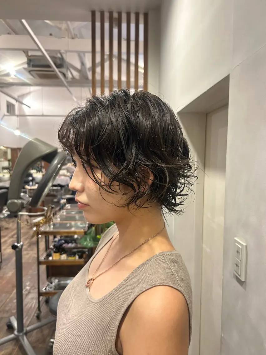 ショート パーマ ショートヘア パーマ MOK大阪梅田店 三ツ國 裕貴のヘアスタイル