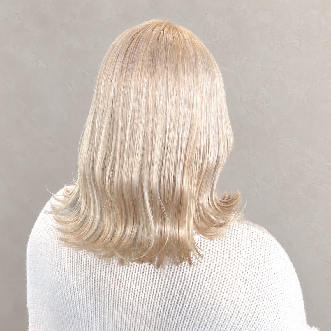 セミロング カラー ブロンド ホワイトブロンド ヘアカラー トリートメント ブリーチなしWカラー メンズカット✨ワタベのヘアスタイル