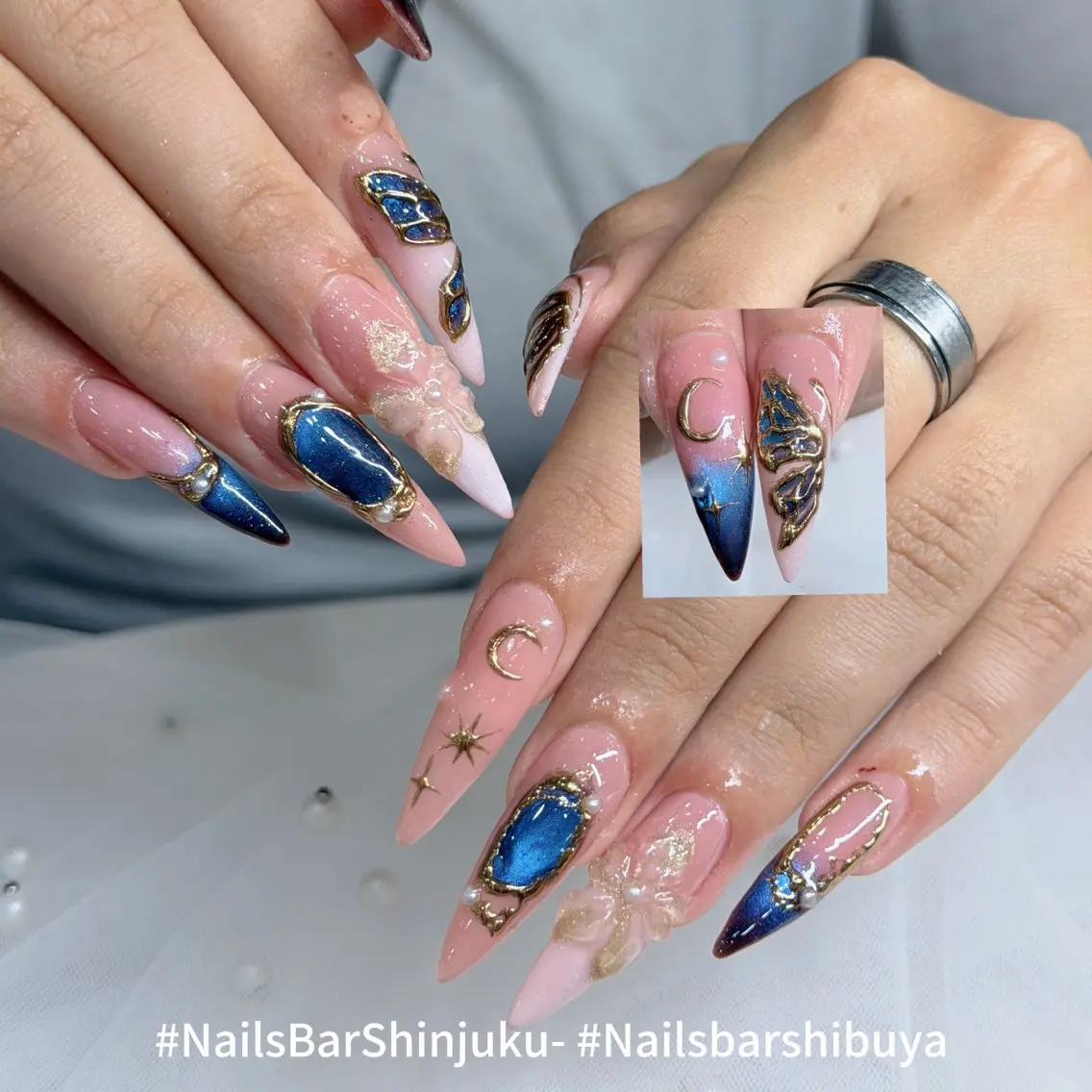 ネイル 長さ出し フレンチネイル ジェルネイル 韓国ネイル ロングネイル NAILS BAR SHINJUKUのネイルデザイン