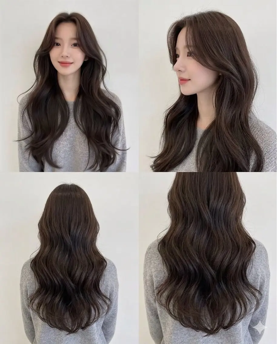 ロング 韓国風ヘア ヘアセット 縮毛、アレンジモデル 募集/Riona🎀のヘアスタイル