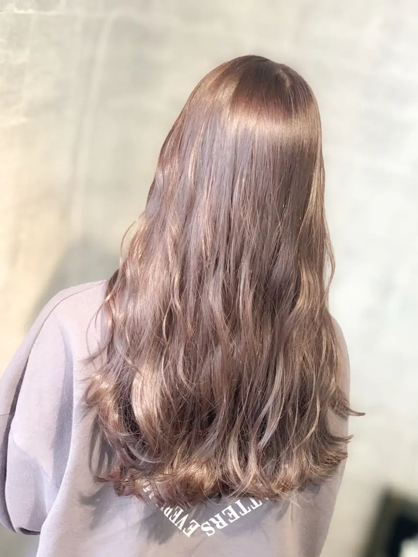 ロング ボブ ハイライト 髪質改善 韓国風ヘア レイヤーカット メンズスタイル バレイヤージュ　齋藤のヘアスタイル
