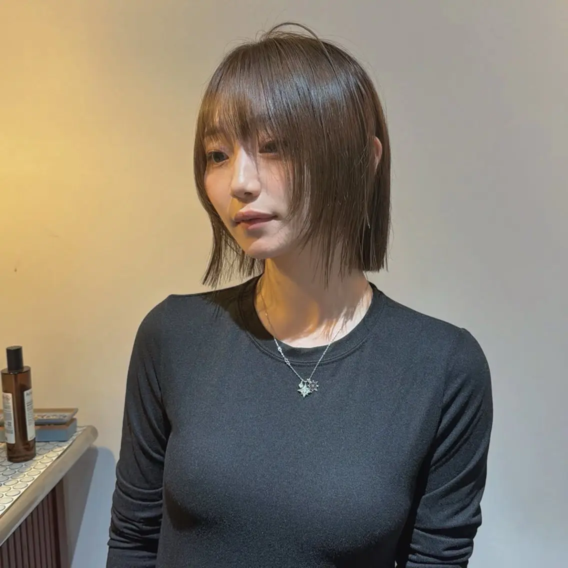 セミロング カラー ヘアアレンジ カット ヘアカラー トリートメント 透明感カラー レイヤーカット　大和のヘアスタイル
