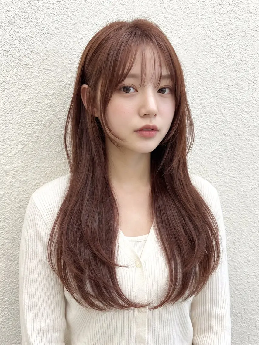 ロング レイヤーカット カット ヘアカラー トリートメント 韓国風cut/ 縮毛矯正/正岡幹康のヘアスタイル