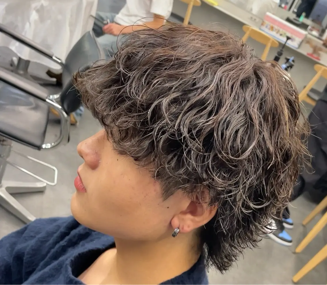 セミロング パーマ ヘアアレンジ メンズ fifth 石川 凪のヘアスタイル