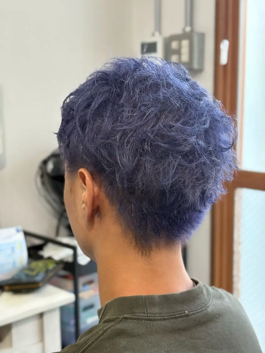 カラー メンズ ブルーカラー ブルーバイオレット バイオレットカラー ヘアカラー Snalyメンズ特化 スエハラのヘアスタイル