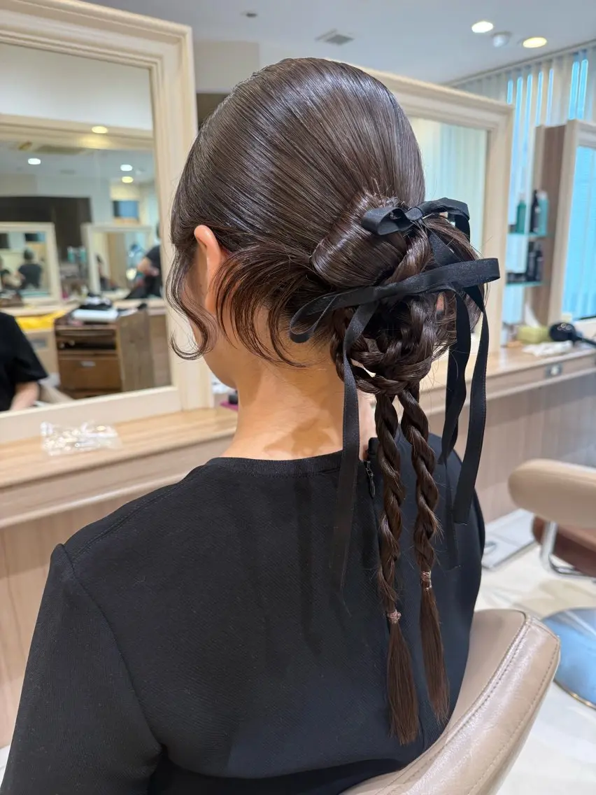 ロング ヘアアレンジ ヘアセット 韓国ヘアメイク🎀/ 縮毛矯正✨山本媛香のヘアスタイル