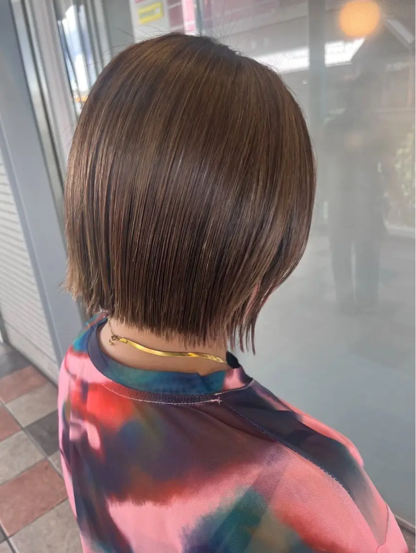 ショート カラー ベージュカラー ボブ カット ヘアカラー トリートメント ヘッドスパ 笠原 裕貴のヘアスタイル
