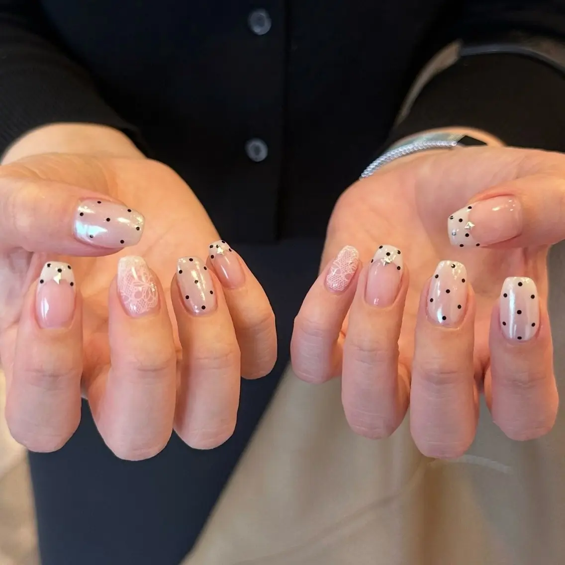 ネイル ドット マグネットネイル ミラーネイル 夏ネイル ハンドネイル M.wish太田川店 💅🏼Arisaのネイルデザイン