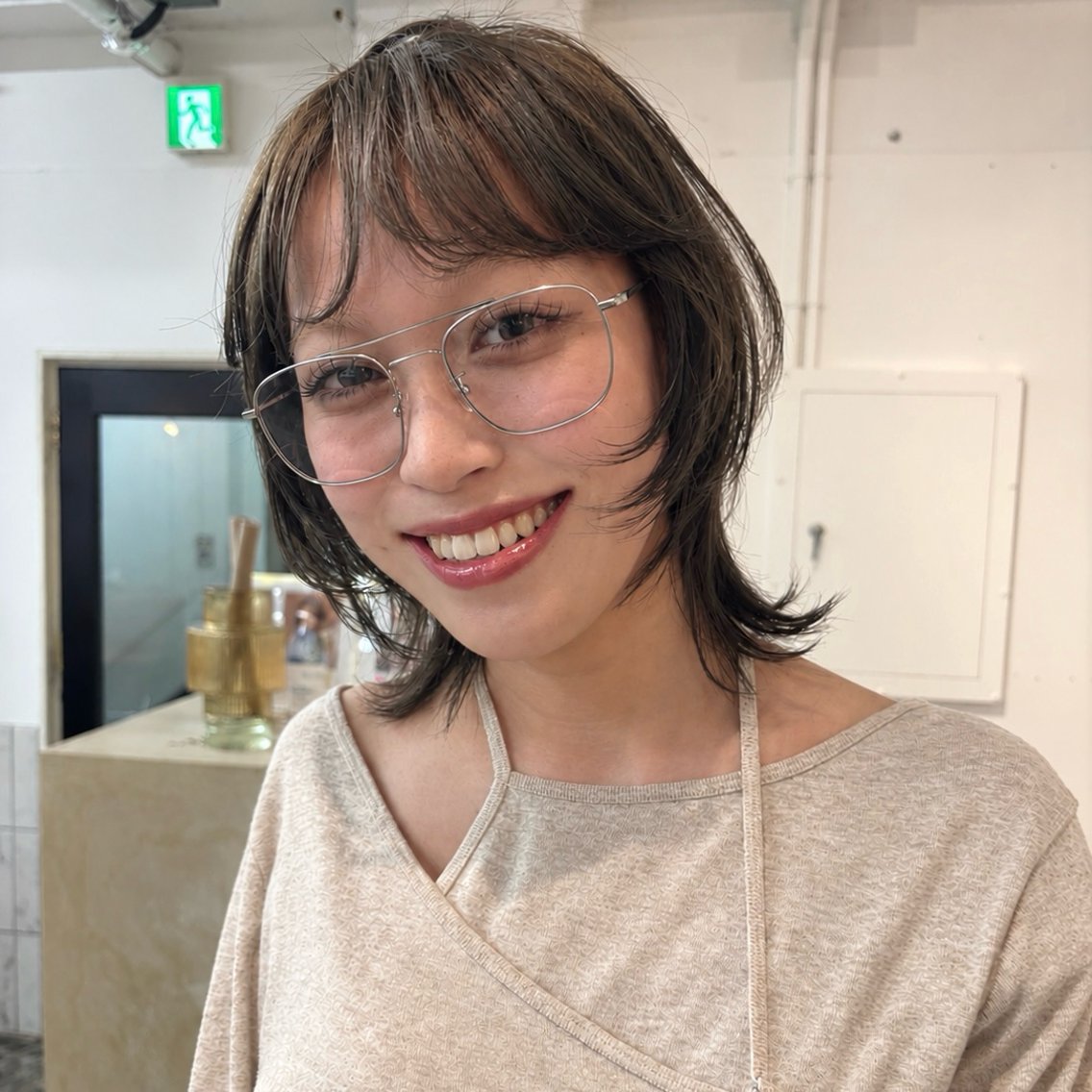ミディアム カラー オレンジ ヘアカラー Terve. 彩菜美のヘアスタイル