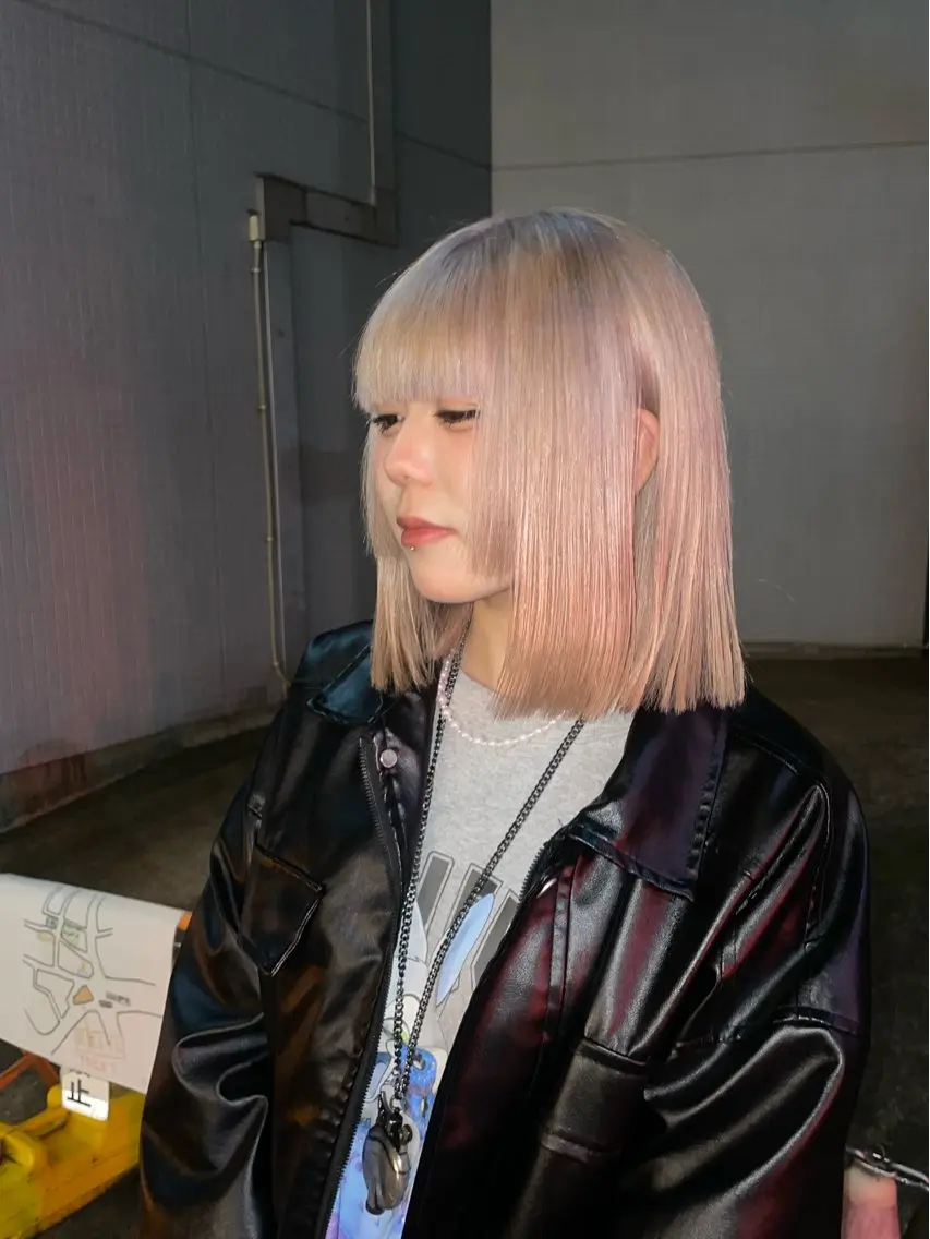 ミディアム カラー ブリーチ ダブルカラー トリートメント ヘアカラー ブリーチ✧︎デザイン ゆうのヘアスタイル
