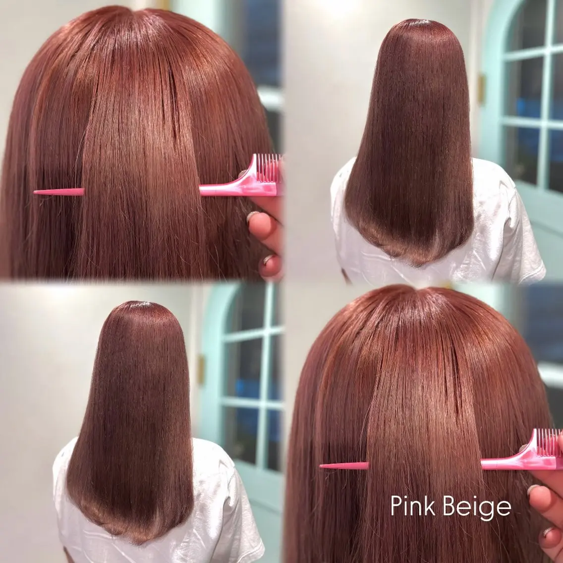 ロング カラー ベージュカラー ブリーチ 透明感カラー ピンクカラー 𝒀𝑼𝑴𝑬 ｜艶髪透明感カラー♡のヘアスタイル