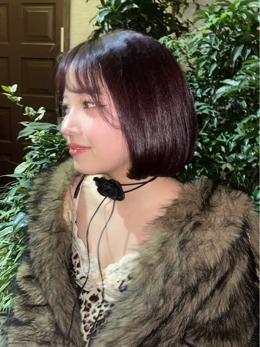 ミディアム カラー カシス パープルカラー ヘアカラー トリートメント  ︎︎ 寧音のヘアスタイル