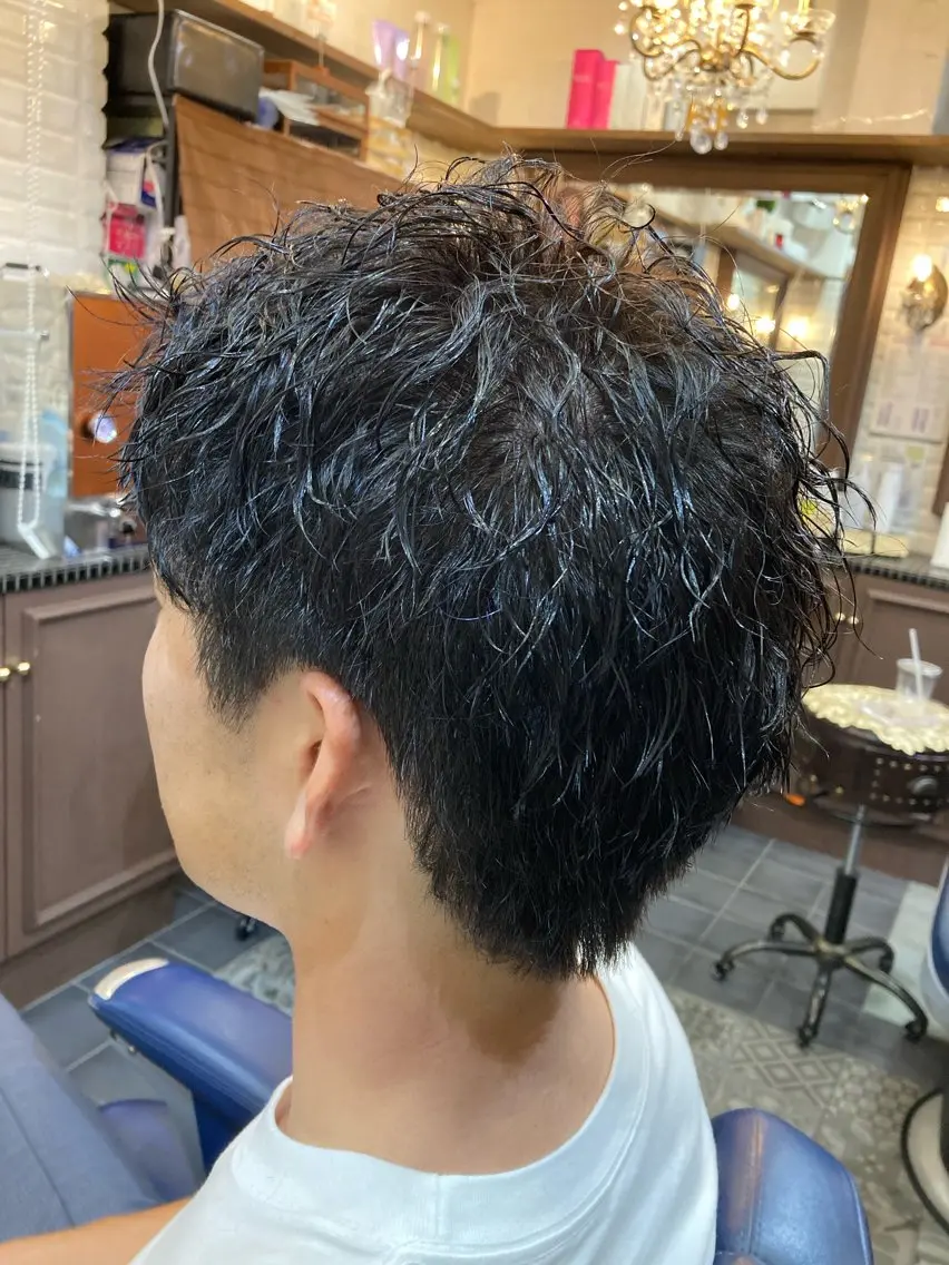 ショート メンズ メンズパーマ ルピナス中田店長 山口大地のヘアスタイル