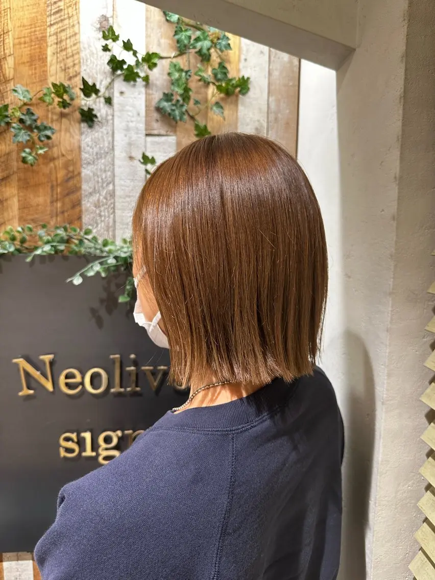 ミディアム カラー カット ヘアカラー 岡本 葵のヘアスタイル