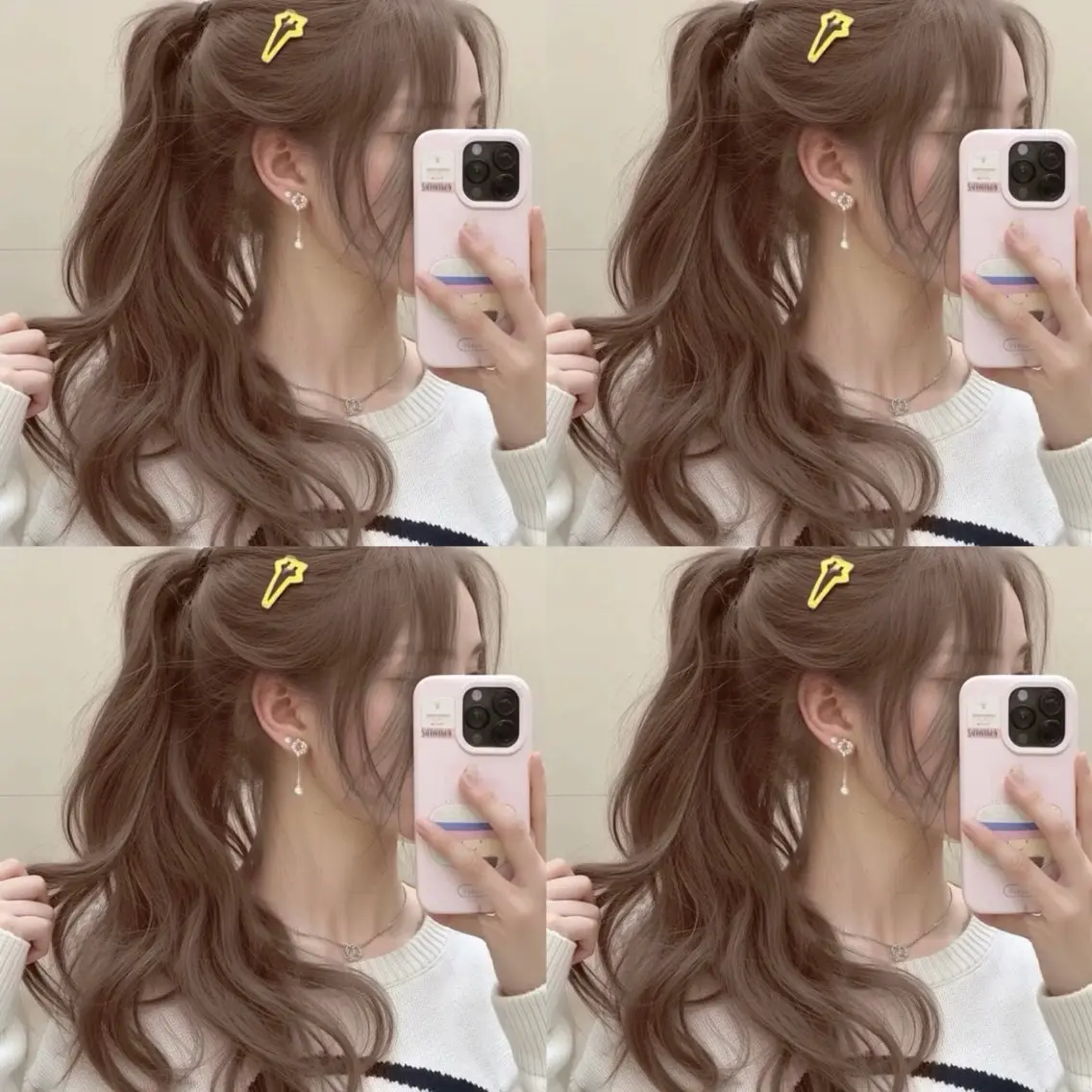 セミロング ヘアカラー トリートメント ヘッドスパ 透明感♡グレージュ ♡ミルクティー♡のヘアスタイル