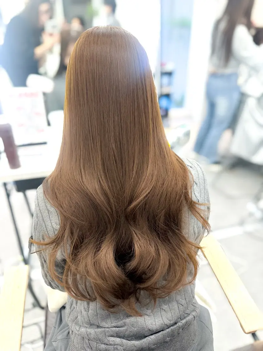 ロング カット ヘアカラー トリートメント 顔周り/くびれヘア 韓国ヘア💕風間るなのヘアスタイル