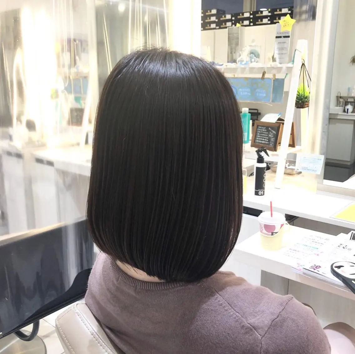 ミディアム パーマ くせ毛 縮毛矯正 安井　昴 💫ブリーチ縮毛矯正のヘアスタイル