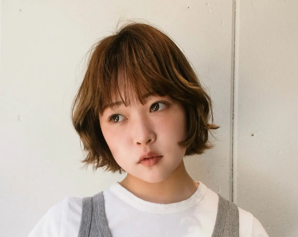 ショート パーマ ボブ カット パーマ 青木 若菜のヘアスタイル