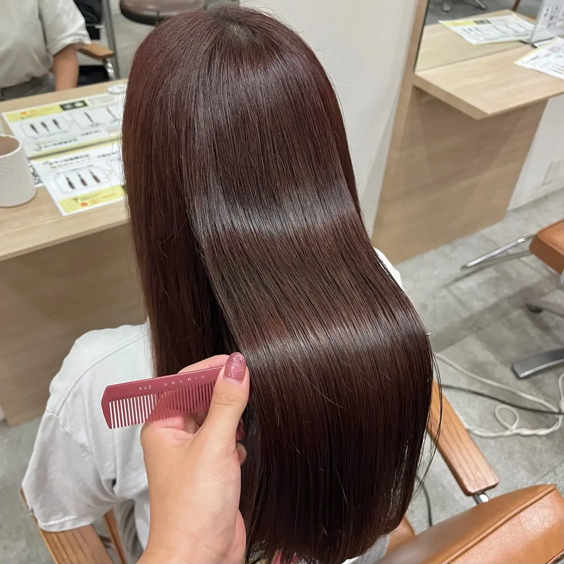 〚 サラサラ髪質改善メニュー🍃 〛髪質改善カラー+エミームトリートメント(3step)🍃の写真