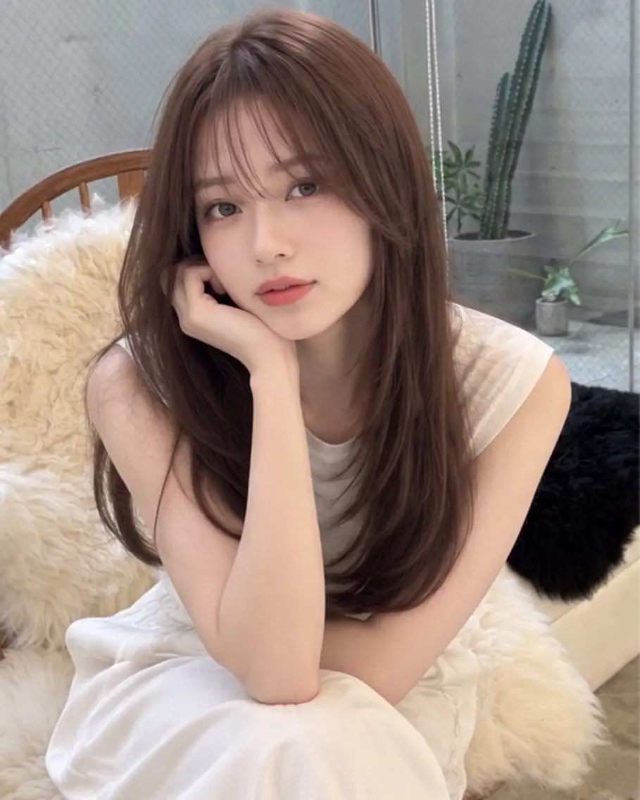 セミロング ハッシュカット 韓国風ヘア レイヤーカット トリートメント カット pia 薬院のヘアスタイル