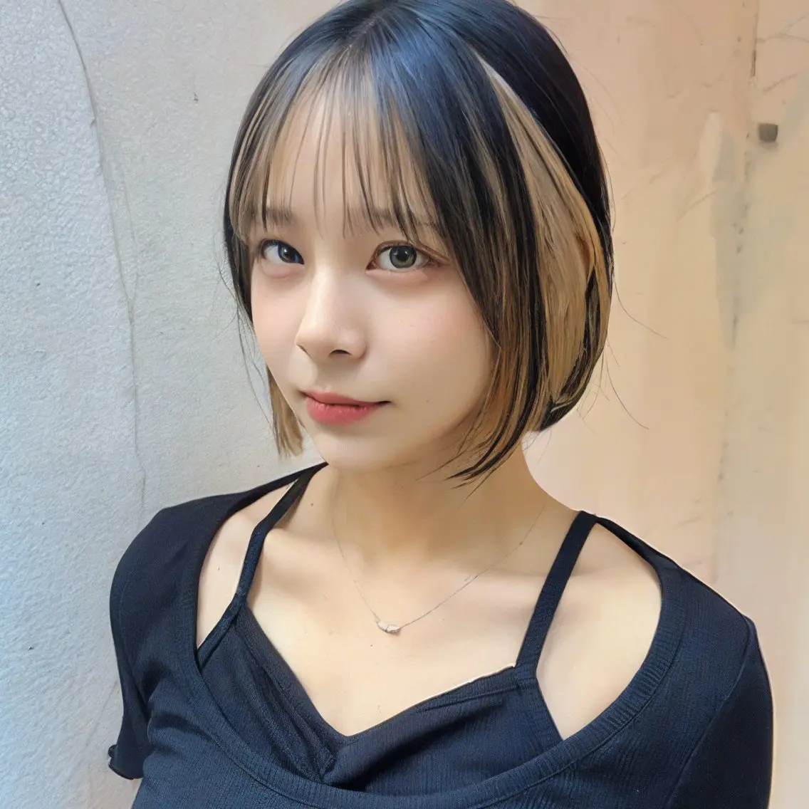 ミディアム カラー ベージュカラー ブリーチ インナーカラー ボブ 韓国風ヘア カット ヘアカラー トリートメント インナーカラー/レイ ヤーカット♡/マキシのヘアスタイル