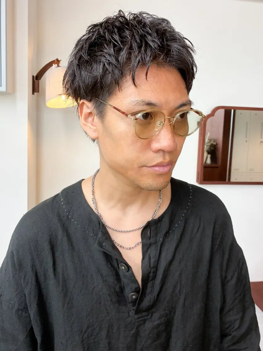 ショート パーマ メンズ メンズパーマ スパイキーショート ショートヘア カット パーマ 横井伴典 名古屋駅 メンズパーマ/カットのヘアスタイル