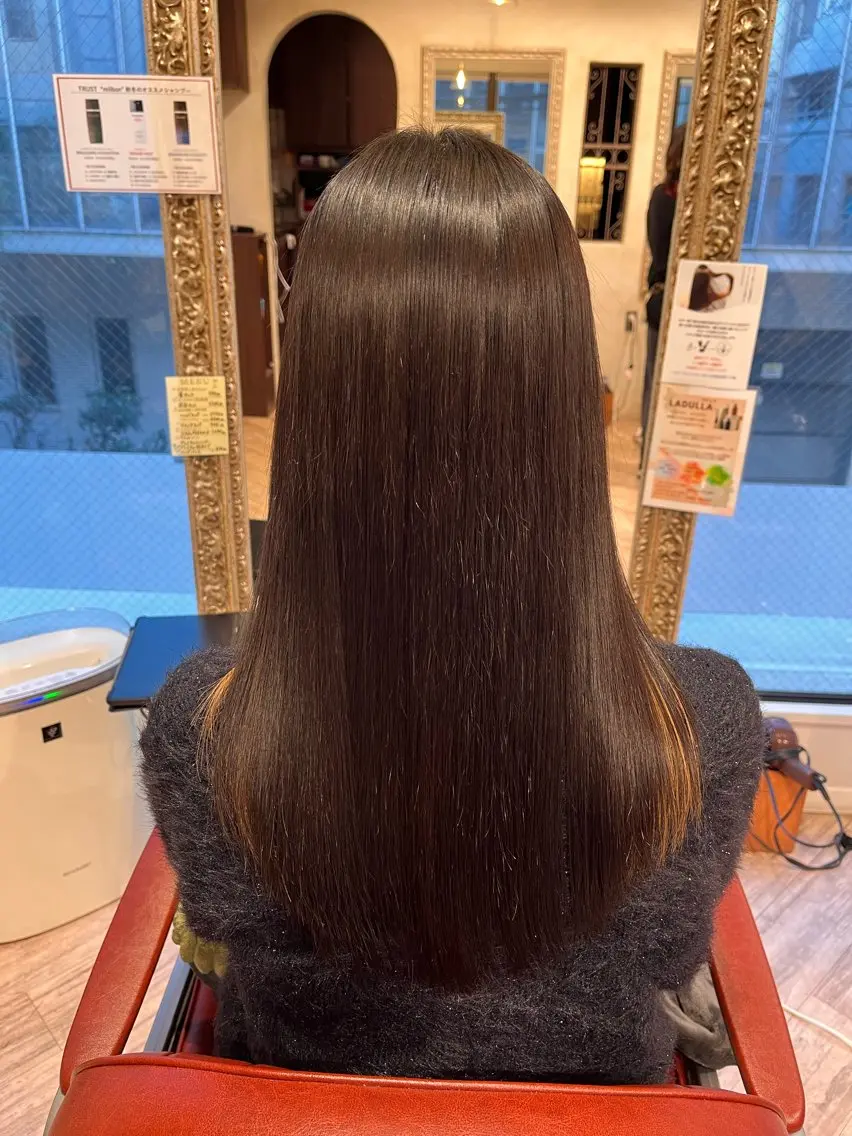 ロング パーマ カット 縮毛矯正 トリートメント 五十嵐ゆり 美髪カラー　武蔵小杉のヘアスタイル
