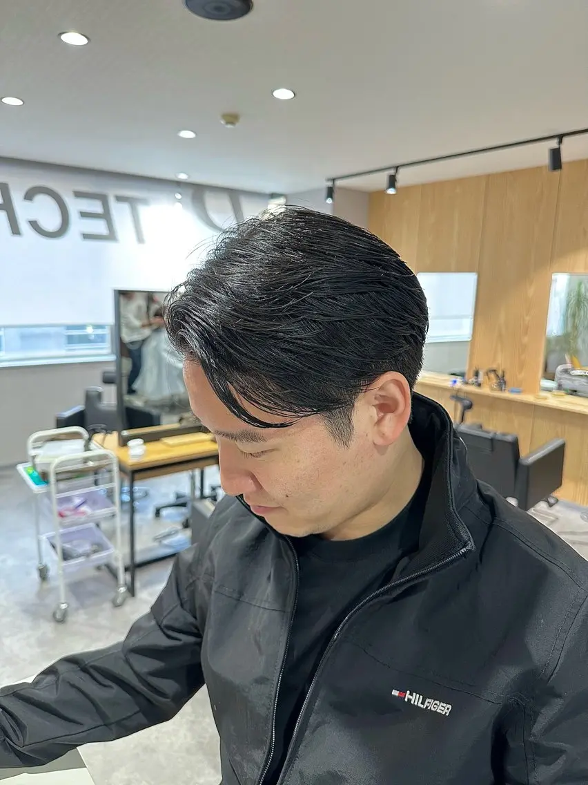 ミディアム ヘアアレンジ メンズ オールバック センターパート メンズNo.1美容師 Coshoのヘアスタイル